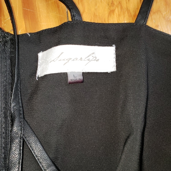 Sugarlips Strappy Faux Leather Party Dress - Picture 3 of 4